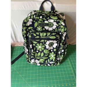 Vera Bradley Lighten Up Backpack in Lucky You Green Blue Flowers See Details